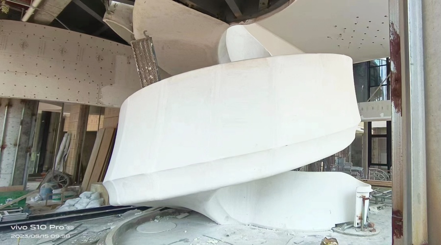 浙江新昌GRG旋轉樓梯--飾紀上品GRG造型項目