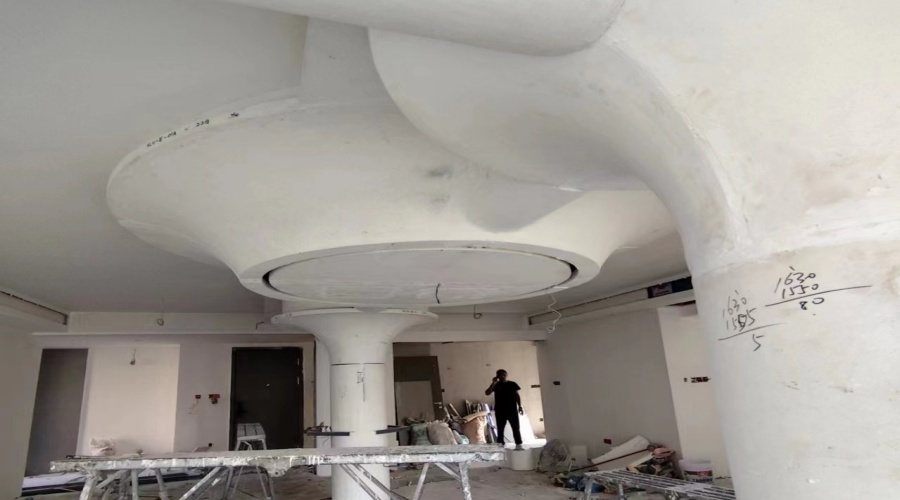 清遠別墅美林湖GRG柱子天花項目