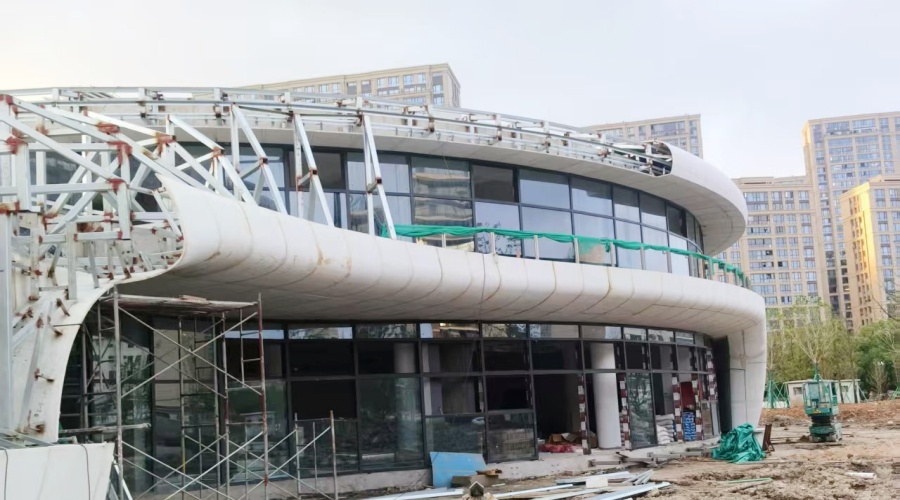 浙江三合項目的UHPC幕墻板工程